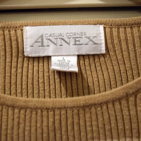 Vintage Annex Ribbed Striped Sweater – 90s/00s Y2K Cropped Top - Picture 2 of 6
